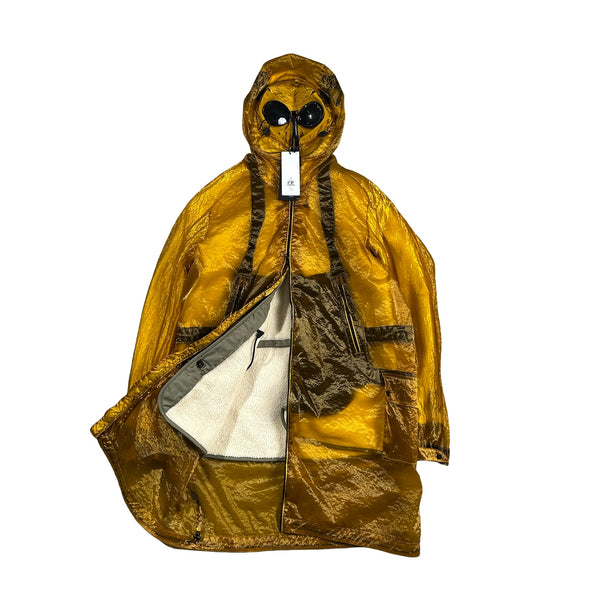 CP Company Yellow Kan D Shearling Lined Explorer Jacket - Large