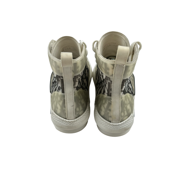 Dior Oblique Monogram High Top White Trainers - UK 9