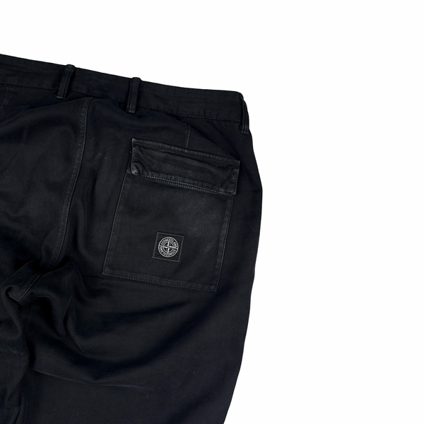 Stone Island 2019 Black Cotton Canvas Patch Trousers - 36"