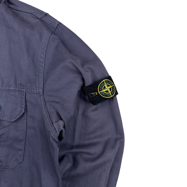 Stone Island 2003 Purple Multi Pocket Buttoned Overshirt - XL