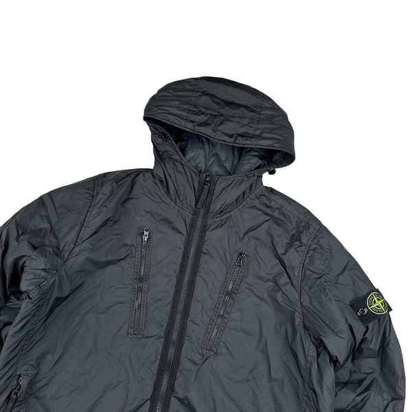 Stone Island 2022 Dark Grey Crinkle R-NY Garment Dyed Jacket - XL