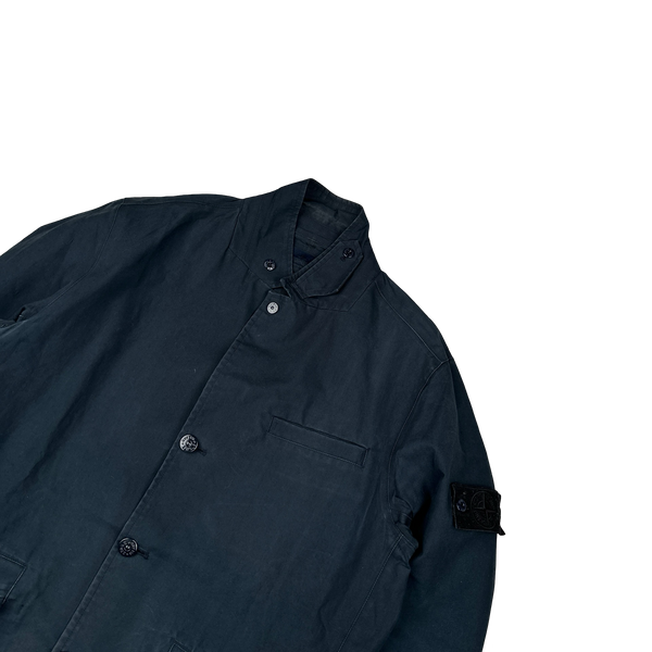Stone Island Navy Garment Dyed 3L Performance Cotton Ghost Piece Jacket - XL
