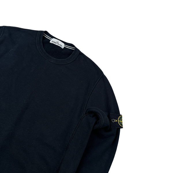 Stone Island 2015 Black Cotton Crewneck Sweatshirt - Large