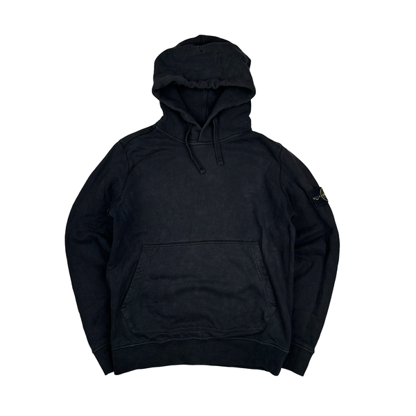 Stone Island Black Cotton Pullover Hoodie - XL