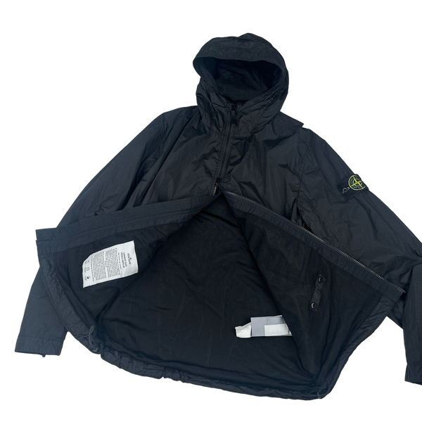 Stone Island 2023 Black Garment Dyed Crinkle Reps Jacket - Large