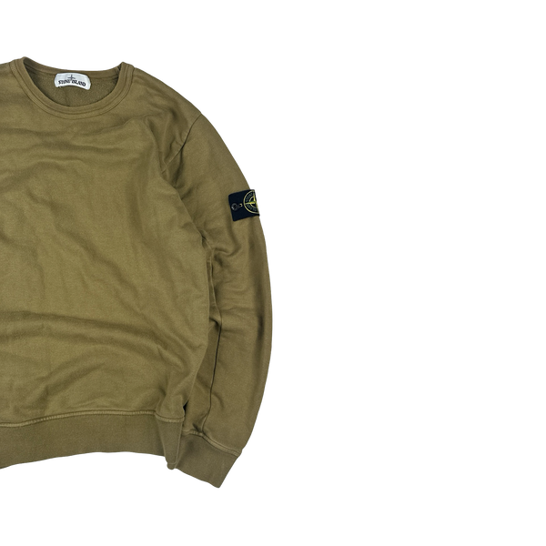 Stone Island 2017 Khaki Cotton Crewneck - Medium