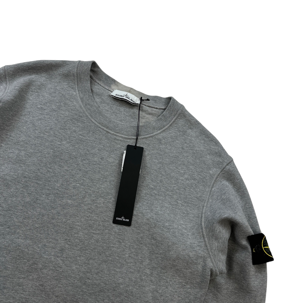 Stone Island 2021 Light Grey Crewneck Sweatshirt - Large