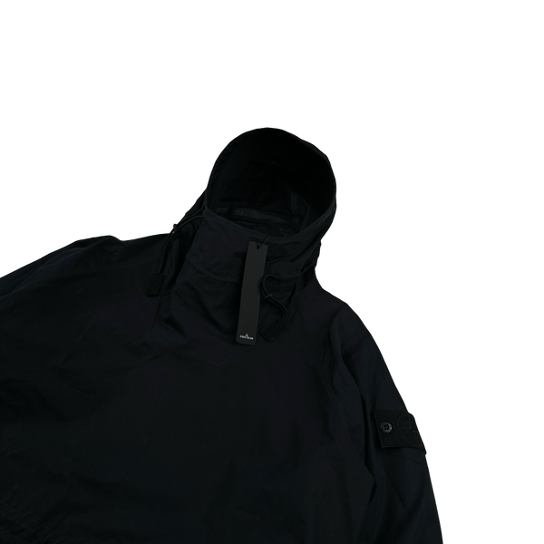 Stone Island 2022 Black O-Ventile Ghost Piece Pullover Smock Jacket - Large