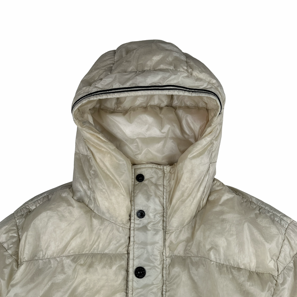Stone Island 2012 Cream White Garment Dyed Puffer Jacket - 3XL