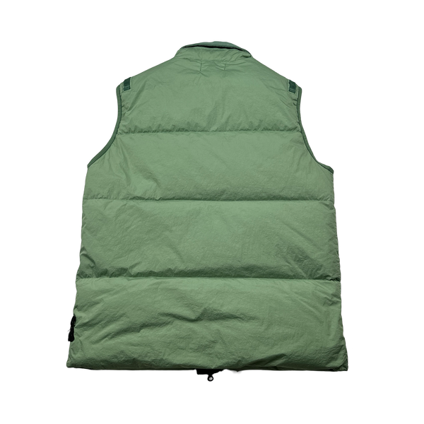 Stone Island 2022 Green Naslan Light Watro Down-TC Gilet - Medium