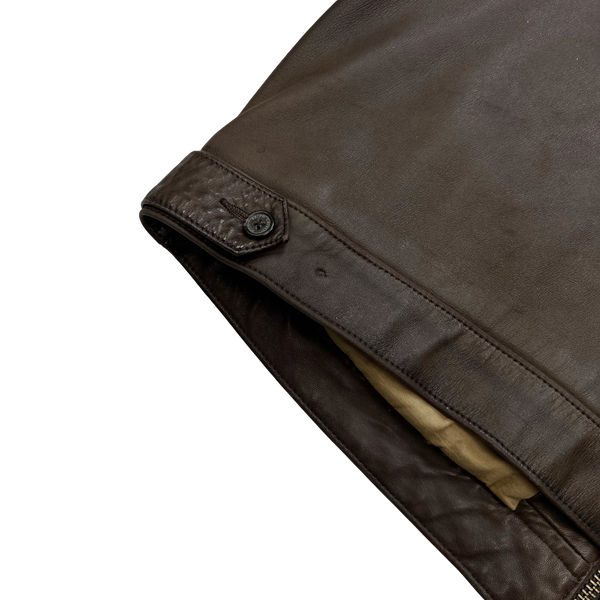 Ralph Lauren Brown Heavyweight Leather Jacket - Medium