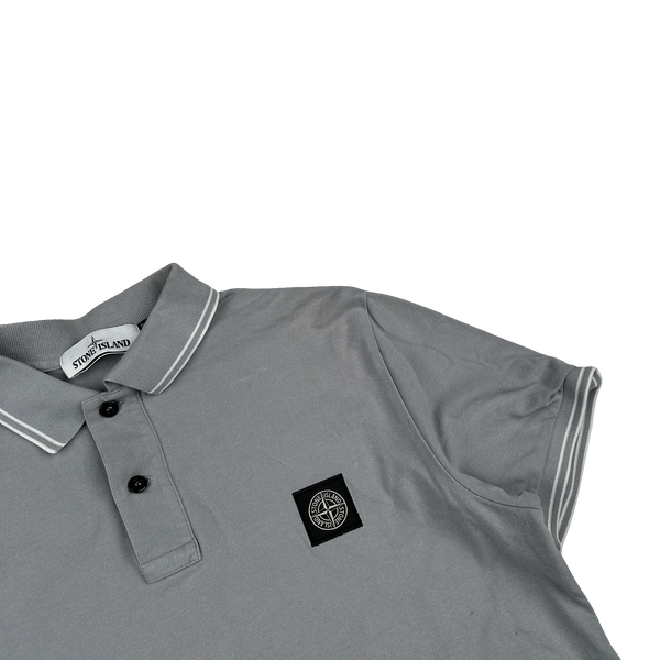 Stone Island 2021 Grey Short Sleeve Polo Shirt - Large