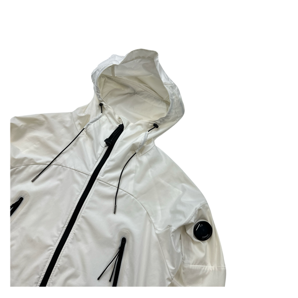 CP Company White Hooded Pro Tek Jacket - XL