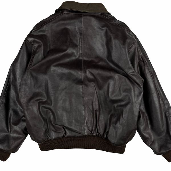 Boneville Vintage 80's Heavyweight Brown Leather Jacket - Large
