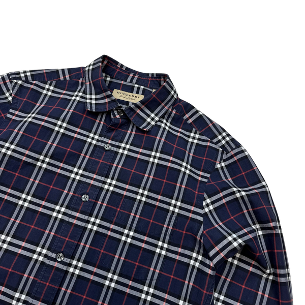 Burberry Navy Nova Check Button Up Shirt - Small