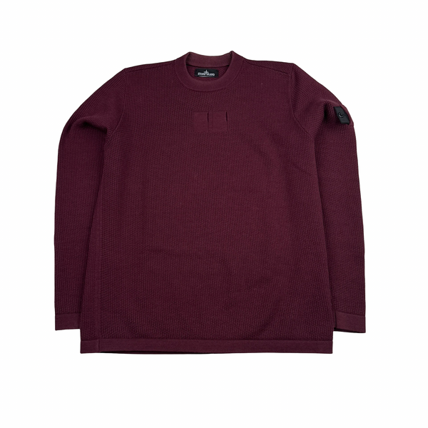 Stone Island 2017 Burgundy Knit Shadow Project Crewneck Jumper - Large