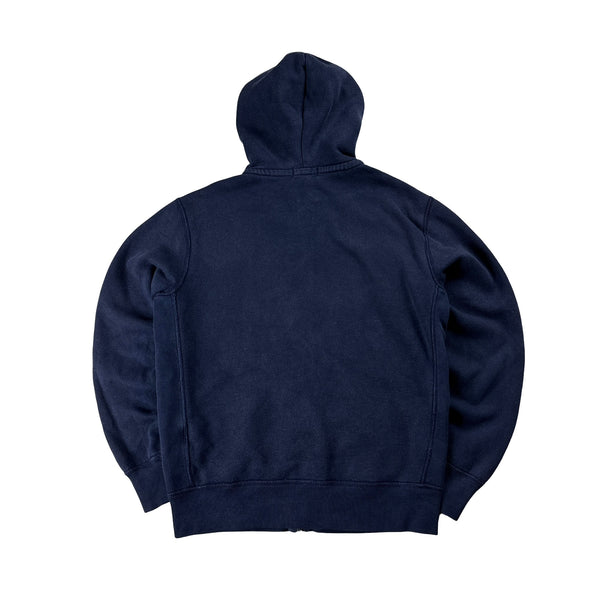 Ralph Lauren Navy Thick Cotton Zipped Hoodie - Small