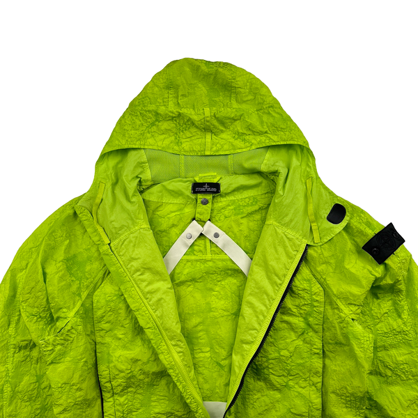 Stone Island Shadow Project 2022 Green Waffle Print Econyl Nylon Metal Jacket - Medium