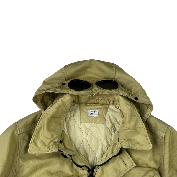 CP Company Yellow M Bossed Quilted Goggle Jacket - Medium