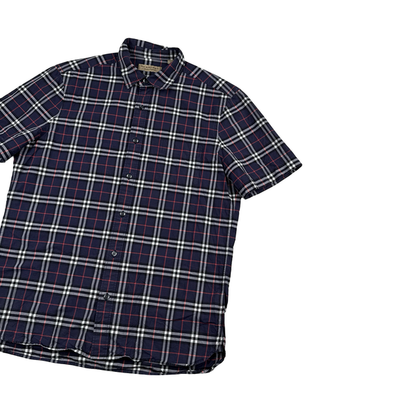 Burberry Navy Nova Check Button Up Shirt - Large