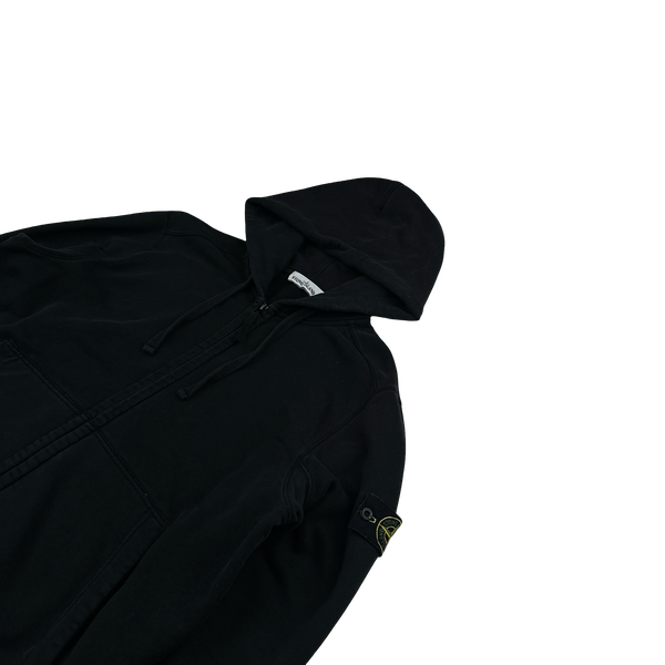Stone Island 2018 Black Cotton Zipped Hoodie - XXL