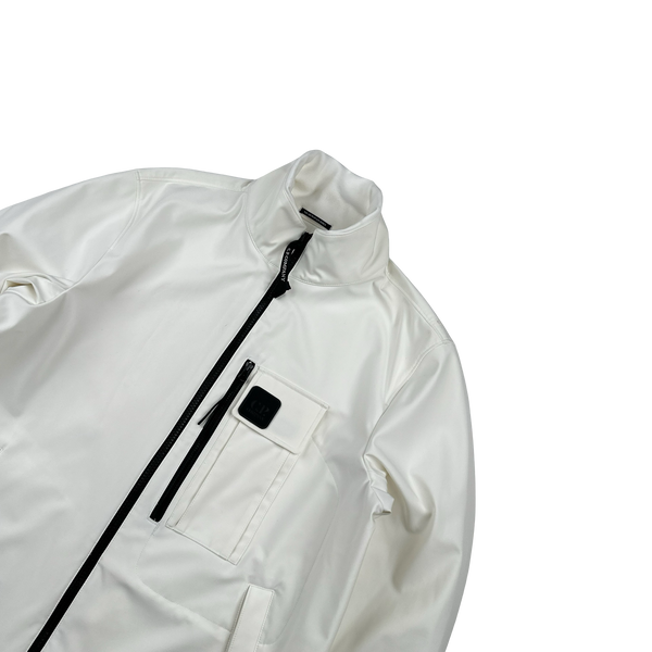CP Company Metropolis White Lightweight Series Soft Shell R Jacket - Large