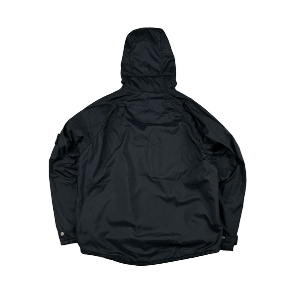 Stone Island 2000 Black Vintage Fleece Lined Nylon Jacket - Medium