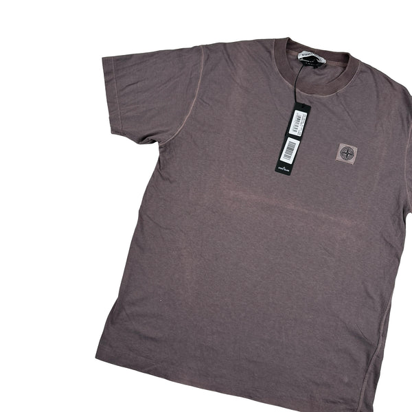 Stone Island 2022 Purple Garment Dyed Patch T Shirt - Large