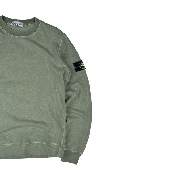 Stone Island 2019 Sage Green Cotton Crewneck Sweatshirt - Large