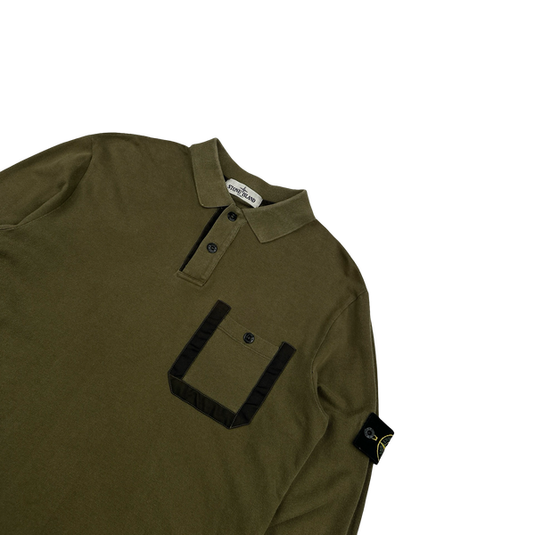 Stone Island 2013 Khaki Long sleeve Polo Shirt - Large