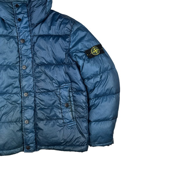 Stone Island Blue Garment Dyed Puffer Jacket - XL