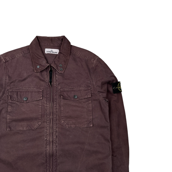 Stone Island 2015 Burgundy Thick Cotton Overshirt Small Mat s Island