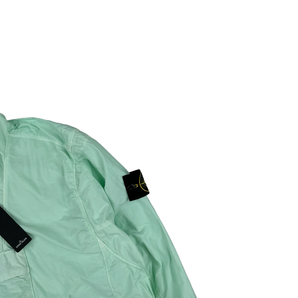 Stone Island 2022 Mint Nylon Quarter Zipped Hooded Smock - Small