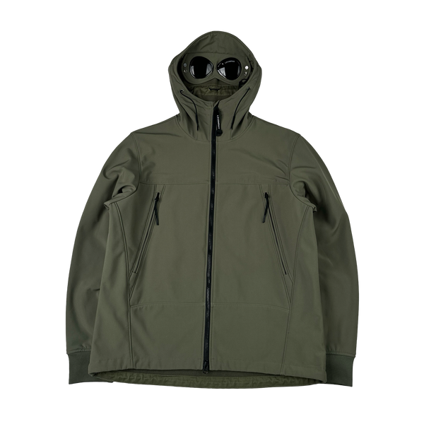 CP Company Green Fleece Lined Google Soft Shell Jacket - XXL