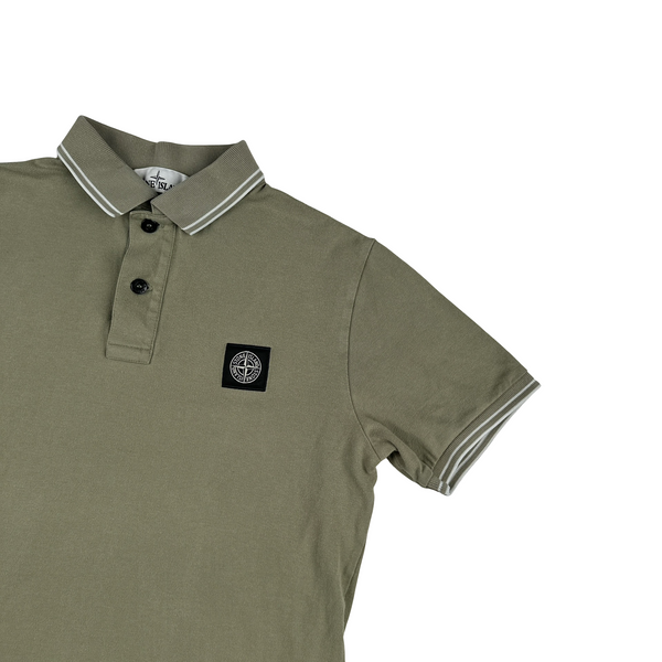Stone Island Khaki Short Sleeve Polo Shirt - Small