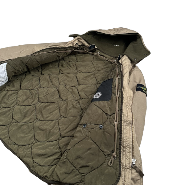 Stone Island 2013 Beige David TC Thick Lined Fishtail Duffle Jacket - Medium