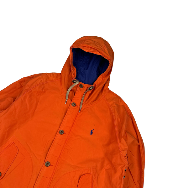 Ralph Lauren Orange Nylon Buttoned Jacket - XL