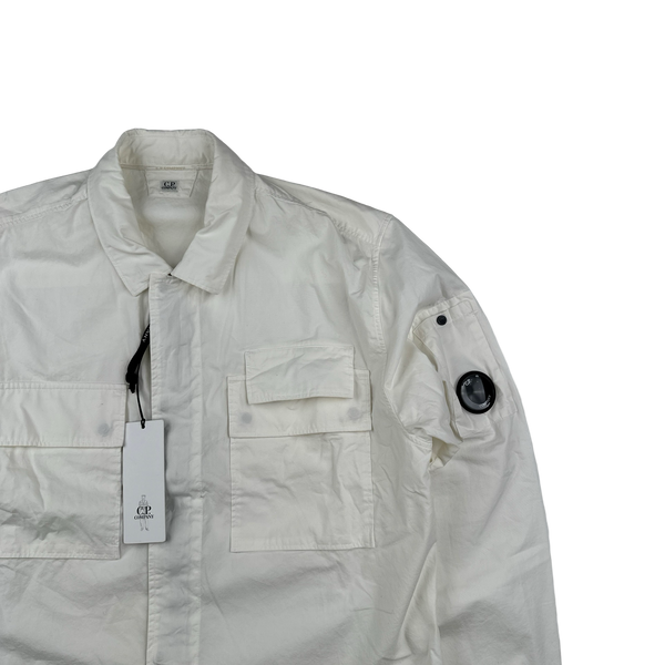 CP Company White Cotton Overshirt - Large