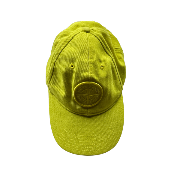 Stone Island Yellow Wool Blend Compass Patch Cap - Large