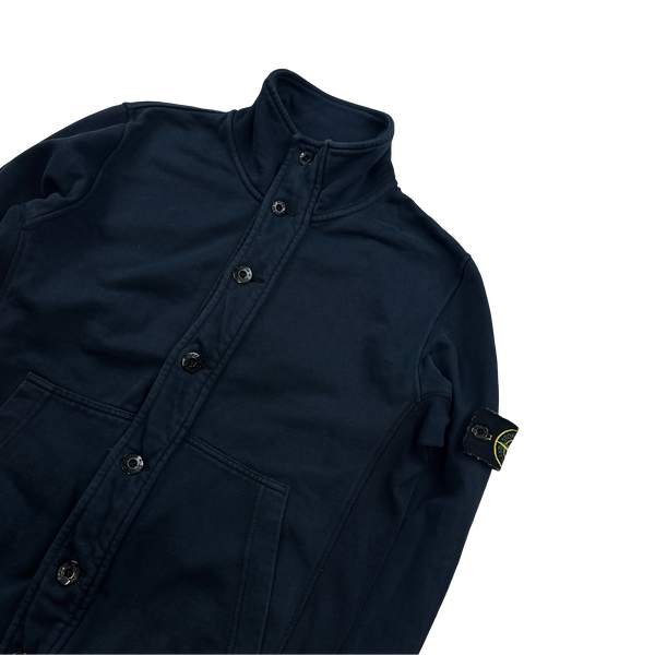 Stone Island 2013 Navy Cotton Buttoned Jumper - Medium