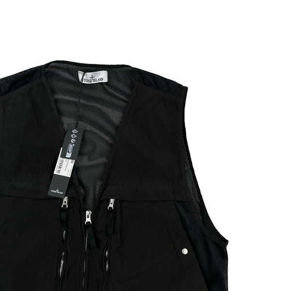 Stone Island 2024 Black David Light-TC Poly Net Gilet - Large