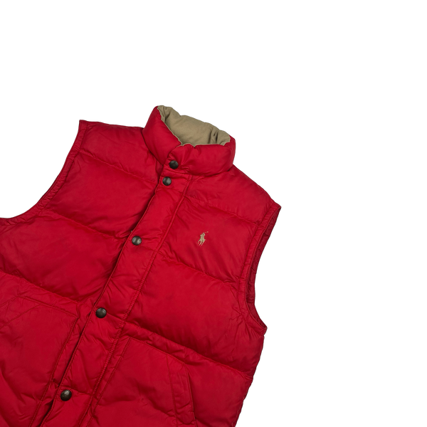 Ralph Lauren Red Down Puffer Gilet - Small