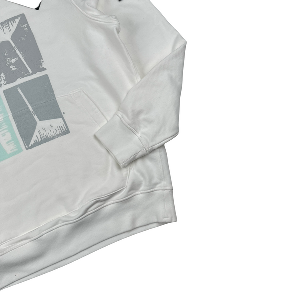 Stone Island 2022 White Pullover Graphic Cotton Hoodie - XXL
