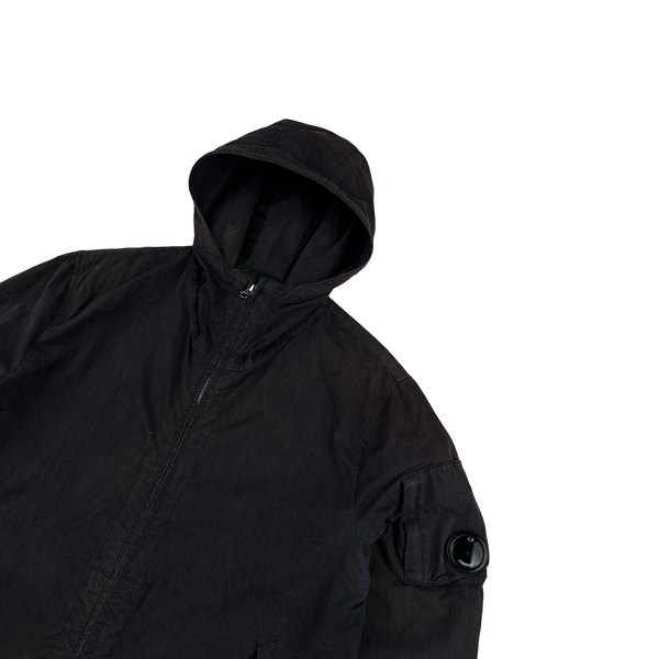 CP Company 50 Fili Black Hooded Jacket - Large