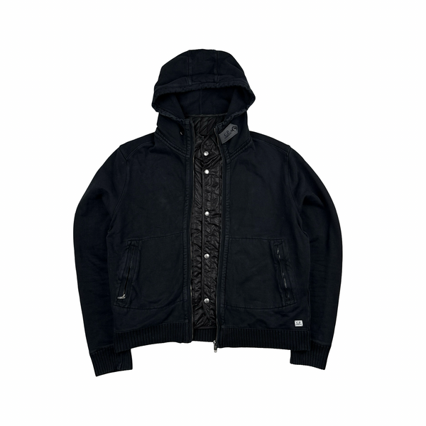 CP Company Navy Gilet Lining Cotton Zip Up Hoodie - Medium