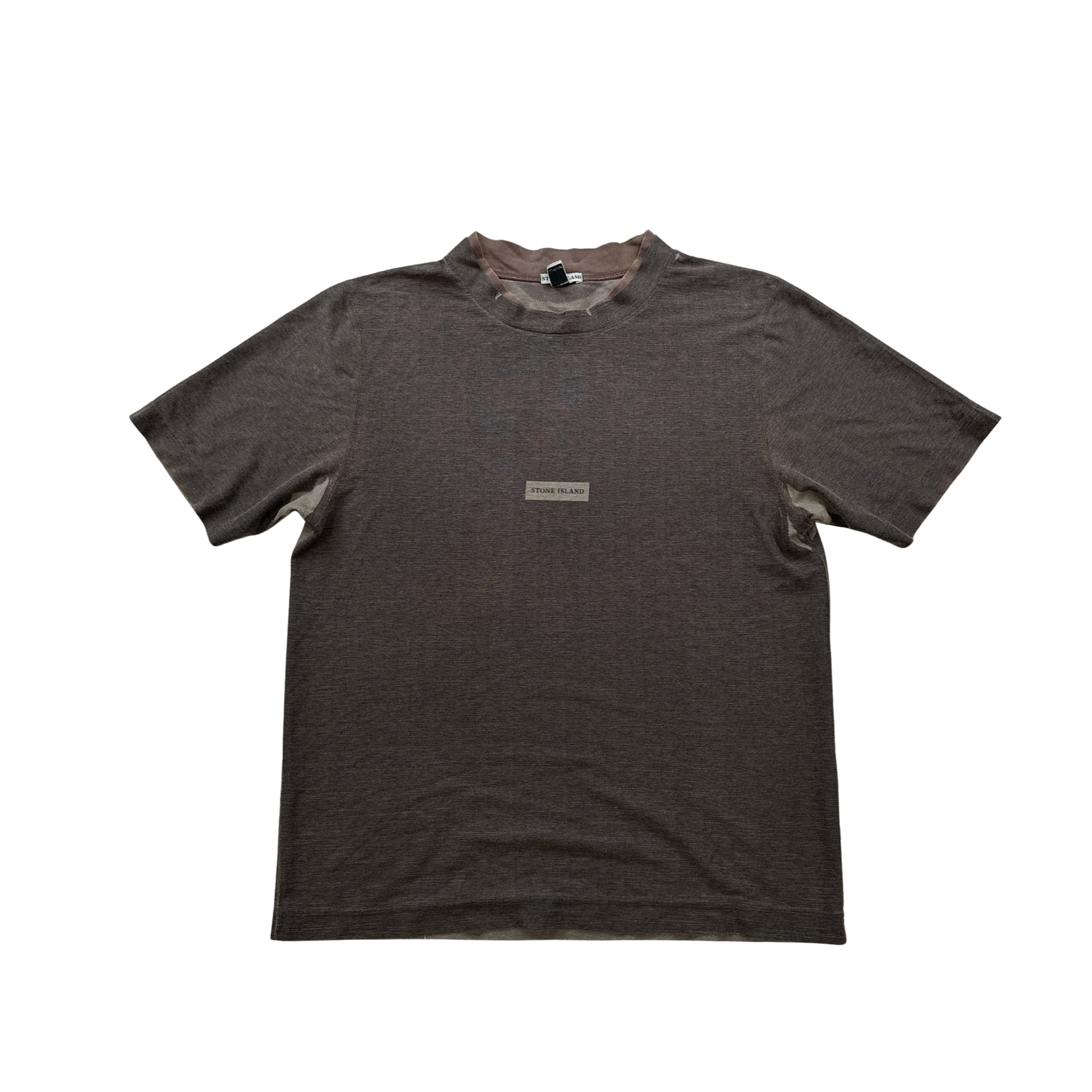 Stone Island 90's Vintage Spellout Garment Dyed Cotton T Shirt