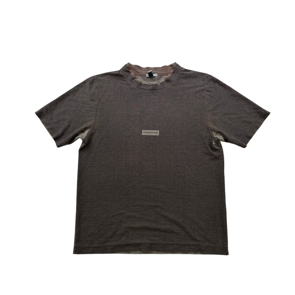 Stone Island 90's Vintage Spellout Garment Dyed Cotton T Shirt