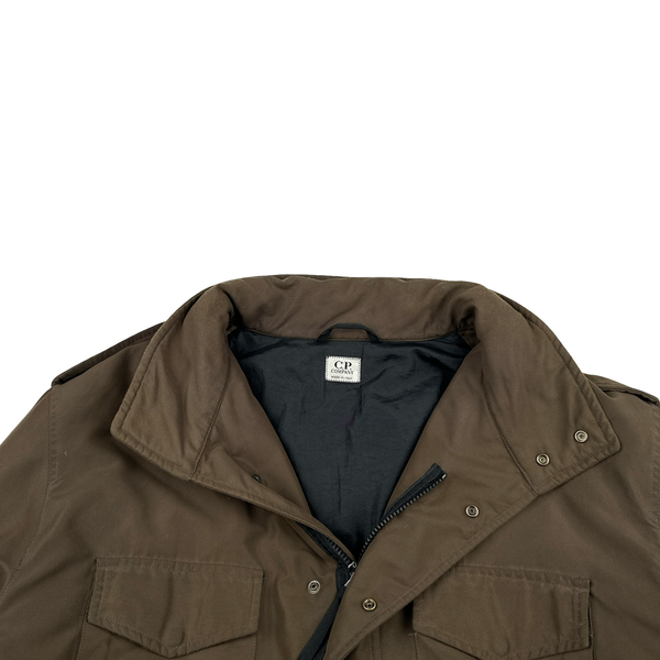 CP Company 1998 Brown Multi Pocket Nylon Blend Jacket - Large