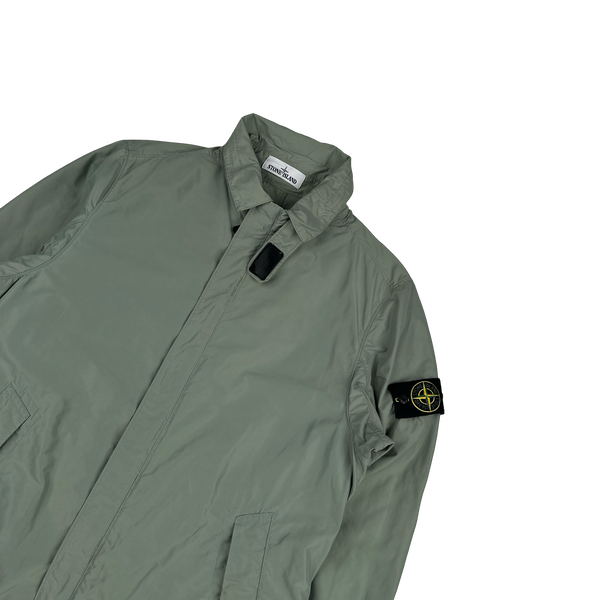 Stone Island 2019 Khaki Micro Reps Long Jacket - Medium
