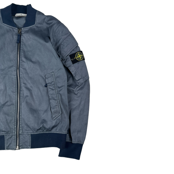 Stone Island Navy Blue David Jersey TC Bomber Jacket - Medium